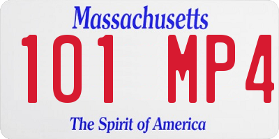MA license plate 101MP4