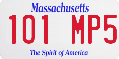 MA license plate 101MP5