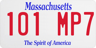 MA license plate 101MP7