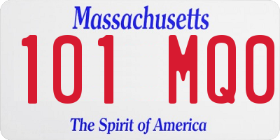 MA license plate 101MQ0