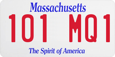 MA license plate 101MQ1