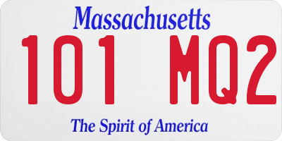 MA license plate 101MQ2