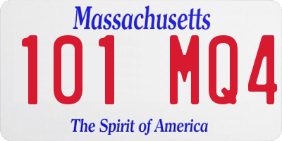 MA license plate 101MQ4