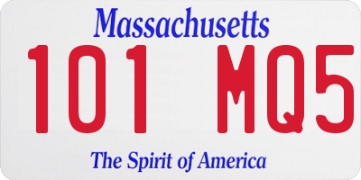 MA license plate 101MQ5