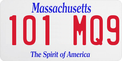MA license plate 101MQ9