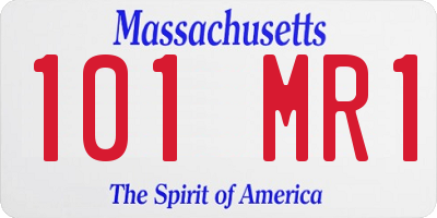 MA license plate 101MR1