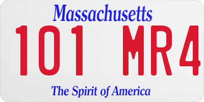 MA license plate 101MR4