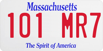 MA license plate 101MR7