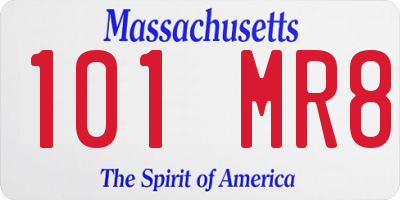 MA license plate 101MR8