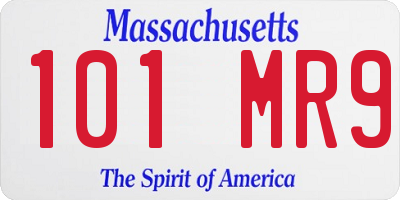 MA license plate 101MR9