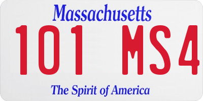 MA license plate 101MS4
