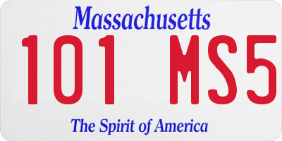 MA license plate 101MS5