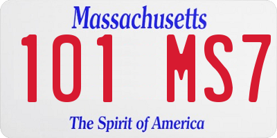 MA license plate 101MS7