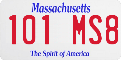 MA license plate 101MS8