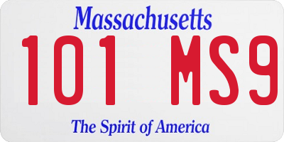 MA license plate 101MS9