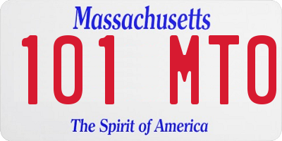 MA license plate 101MT0