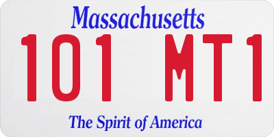 MA license plate 101MT1