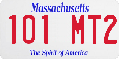 MA license plate 101MT2