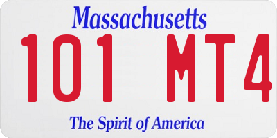 MA license plate 101MT4