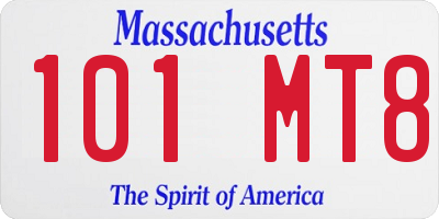 MA license plate 101MT8