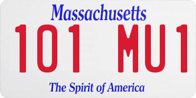 MA license plate 101MU1