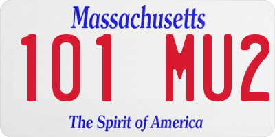 MA license plate 101MU2