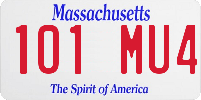 MA license plate 101MU4