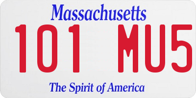 MA license plate 101MU5