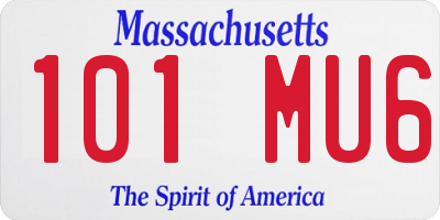 MA license plate 101MU6