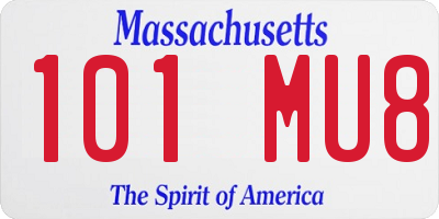 MA license plate 101MU8
