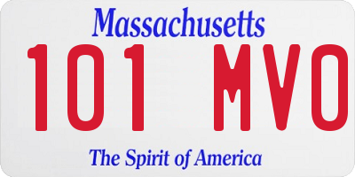 MA license plate 101MV0
