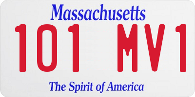 MA license plate 101MV1