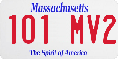 MA license plate 101MV2
