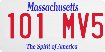 MA license plate 101MV5