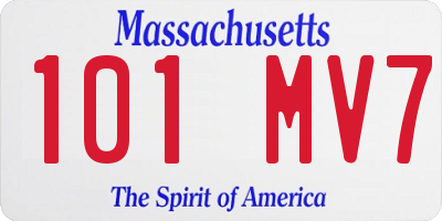 MA license plate 101MV7