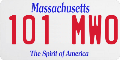 MA license plate 101MW0