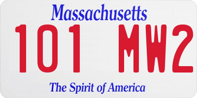 MA license plate 101MW2
