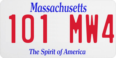 MA license plate 101MW4