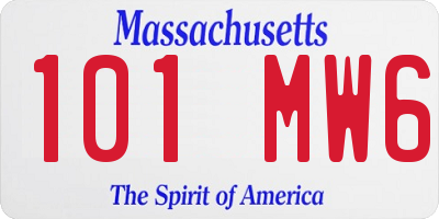 MA license plate 101MW6