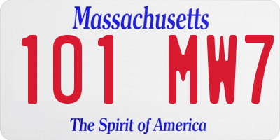 MA license plate 101MW7