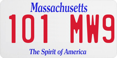 MA license plate 101MW9