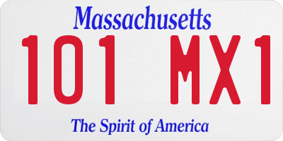MA license plate 101MX1