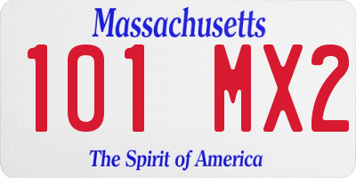 MA license plate 101MX2
