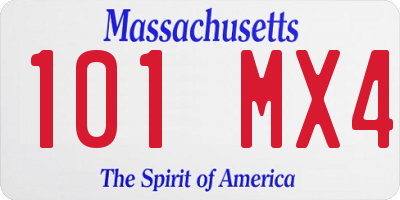 MA license plate 101MX4
