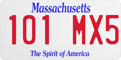 MA license plate 101MX5