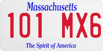 MA license plate 101MX6