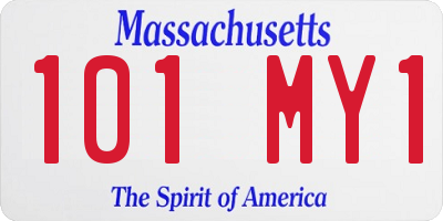 MA license plate 101MY1