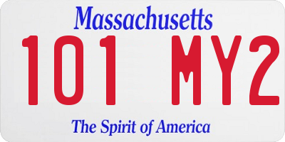 MA license plate 101MY2