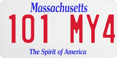 MA license plate 101MY4