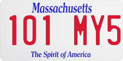 MA license plate 101MY5